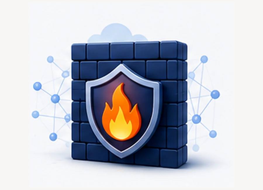 Firewall gerenciado protegendo a rede contra ameaças e acessos maliciosos